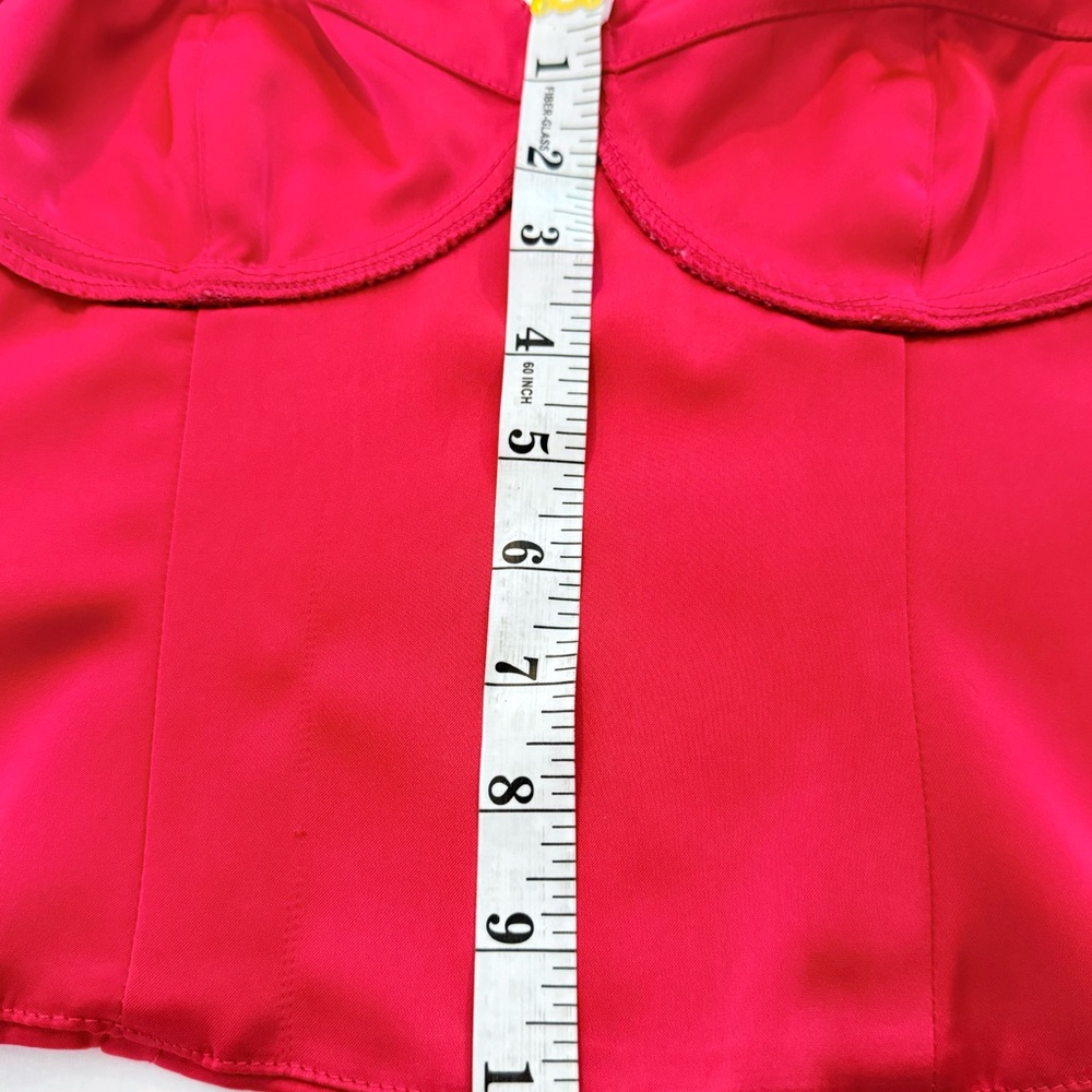 NWT Jason Wu Fuchsia Satin 2 Piece Set Blouse & Bustier M BarbieCore FrenchChic - Picture 12 of 16
